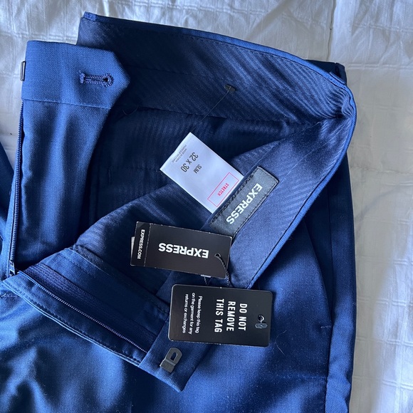 NWT Express Slim Dress Pants blue color code # 1378 32x30 - Picture 3 of 3